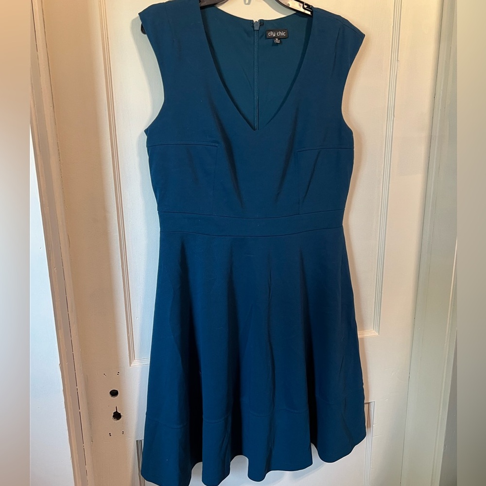 City Chic Blue Swing Dress Sz XS 14